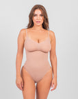 Stefanie - Naadloze Bodysuit String Met Spaghetti Schouderbandjes - Bella Fit™